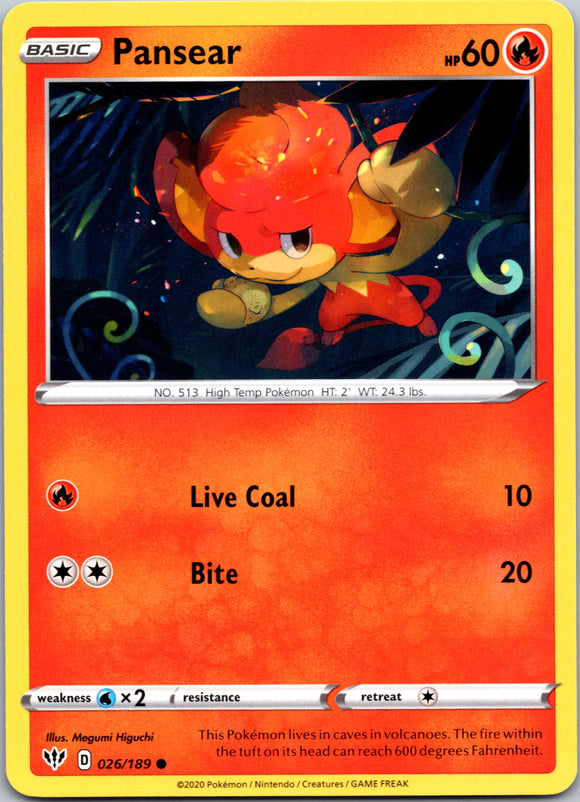 Pansear (026/189) [SWSH03: Darkness Ablaze]