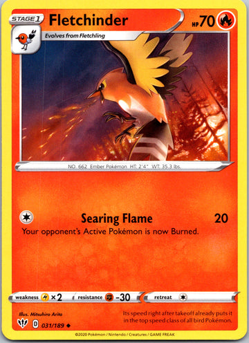 Fletchinder (031/189) [SWSH03: Darkness Ablaze]