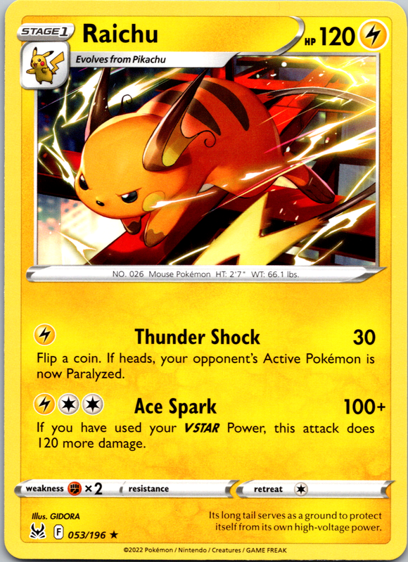 Raichu (053/196) [Sword & Shield: Lost Origin]