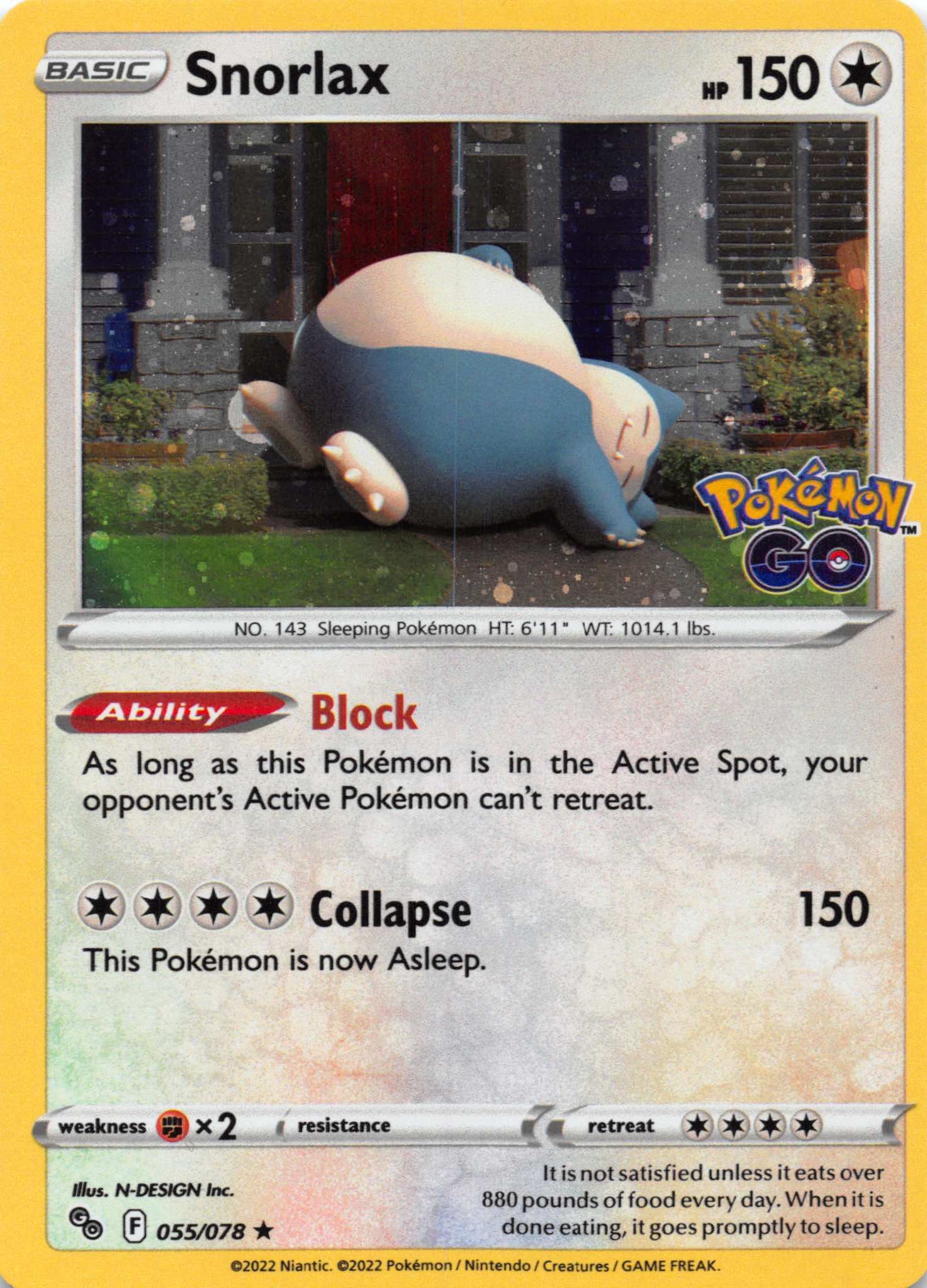 Snorlax (055/078) (Cosmos Holo) [Pokémon GO]