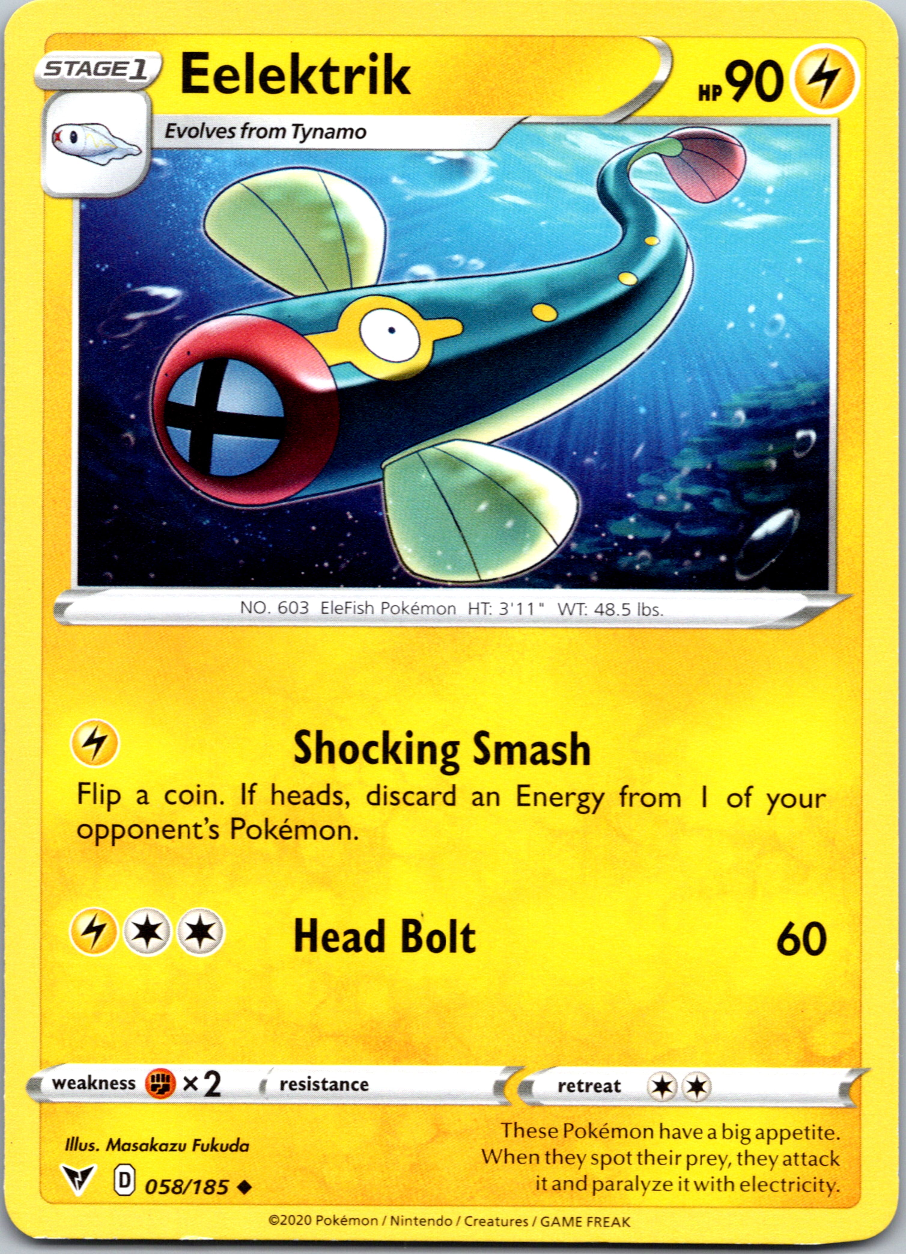 Eelektrik (058/185) [Sword & Shield: Vivid Voltage]