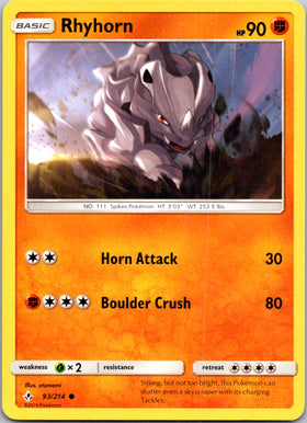 Rhyhorn (093/214) [Sun & Moon: Unbroken Bonds]