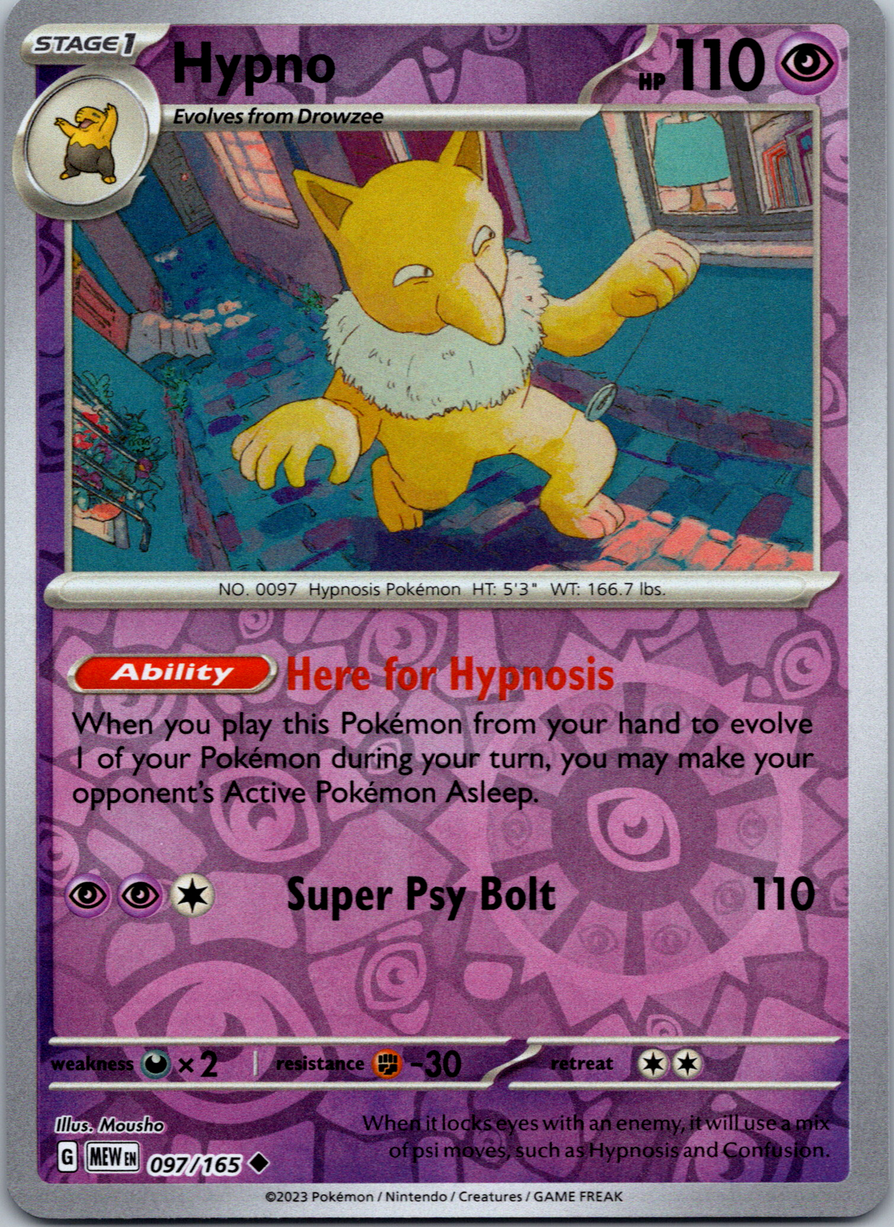 Hypno (97/165) [Scarlet & Violet:  151] Reverse Holofoil