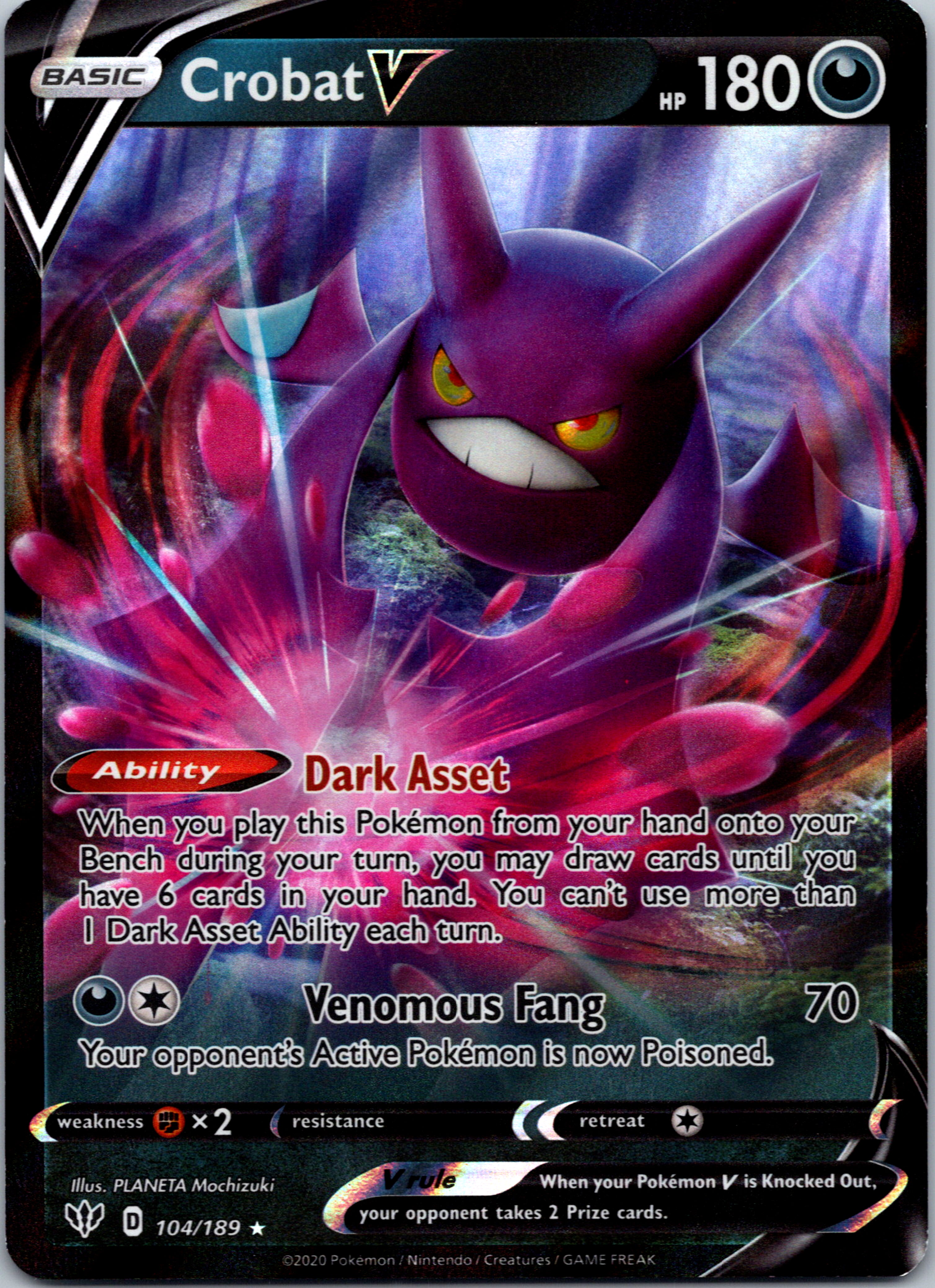 Crobat V (104/189) [SWSH03: Darkness Ablaze]