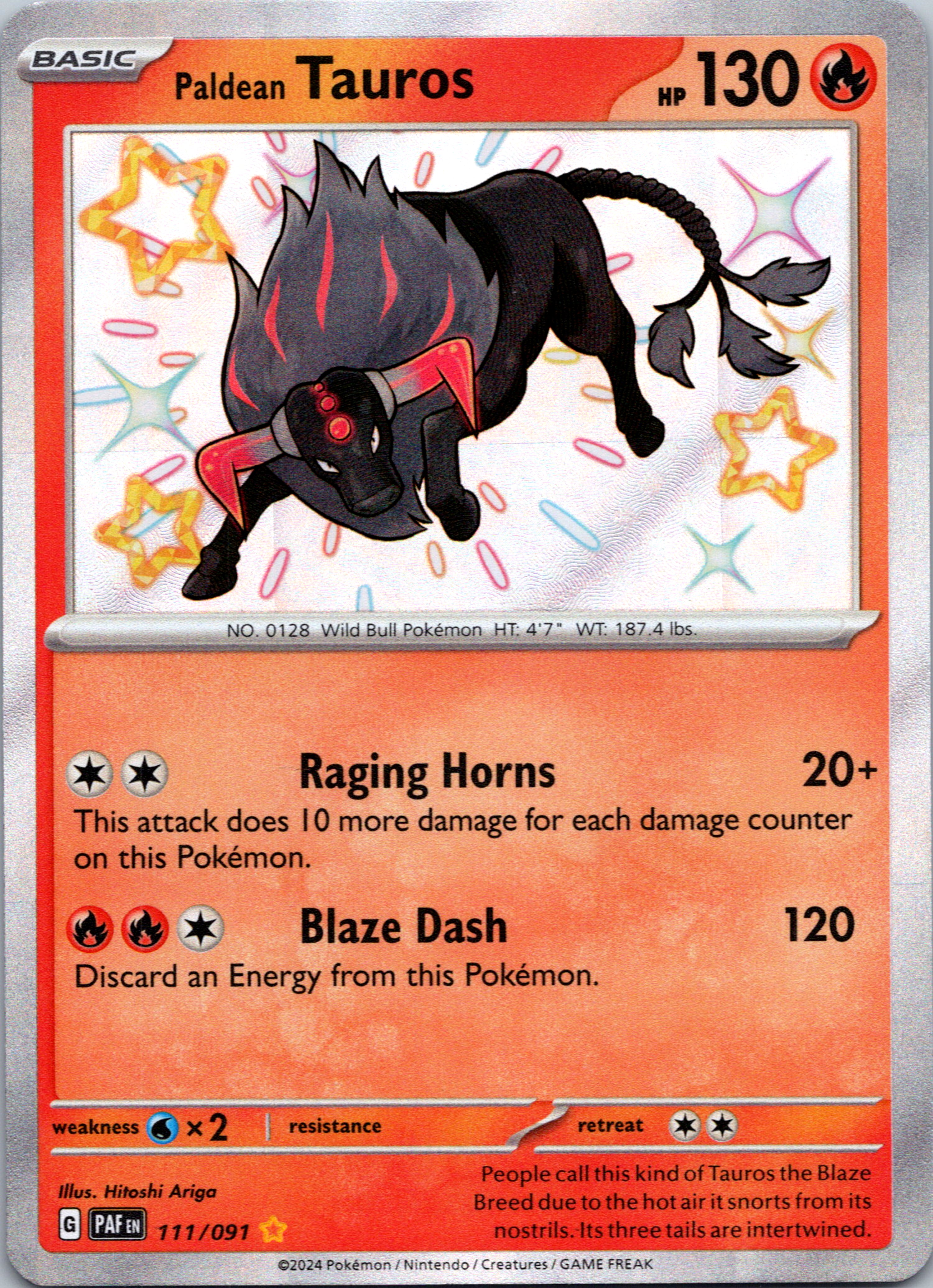 Paldean Tauros [111/091] - (Paldean Fates) Holofoil