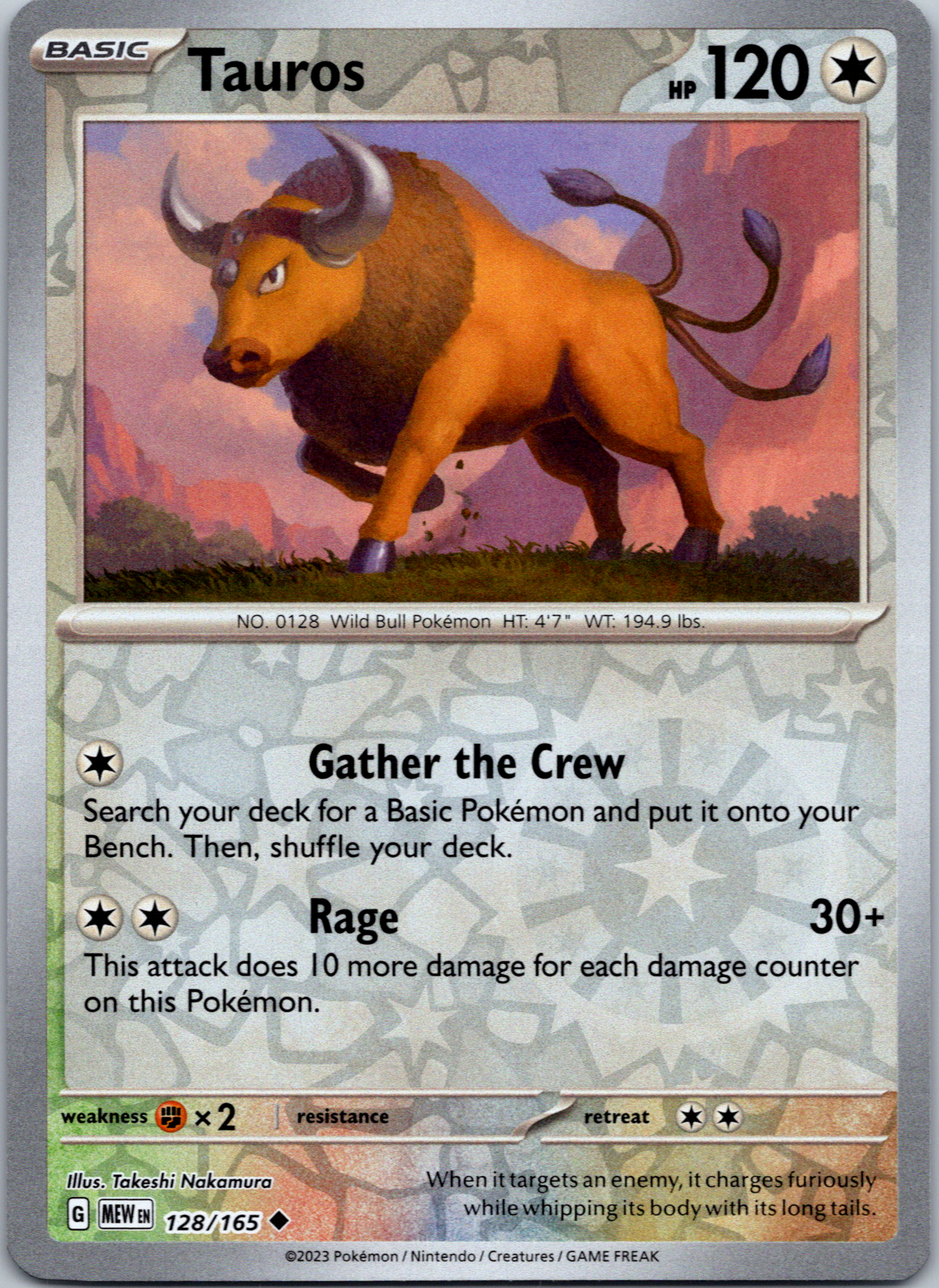 Tauros (128/165) [Scarlet & Violet:  151] Reverse Holofoil