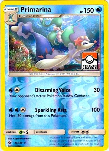 Primarina (041/149) (League Promo) [Sun & Moon: Base Set]