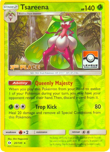 Tsareena (League Challenge) [3rd Place] [020/149] [Sun & Moon Base Set] Reverse Holofoil