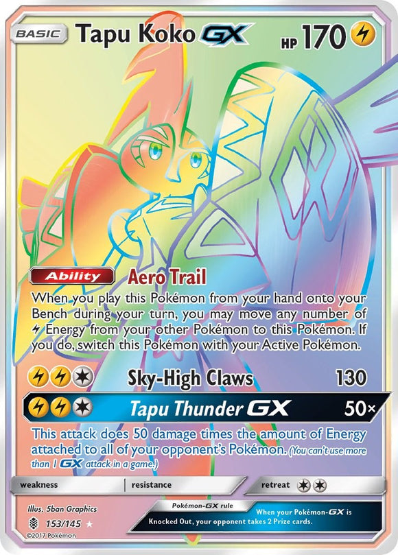 Tapu Koko GX (Secret) [153/145] [Guardians Rising] Holofoil