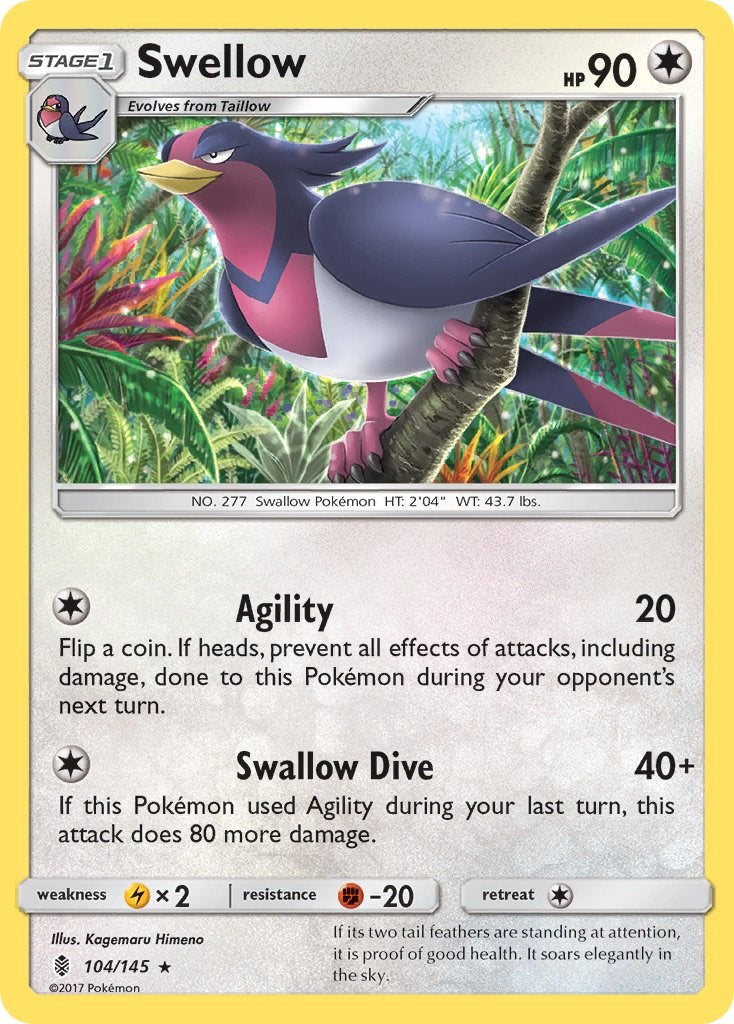 Swellow [104/145] [SM - Guardians Rising] Reverse Holofoil