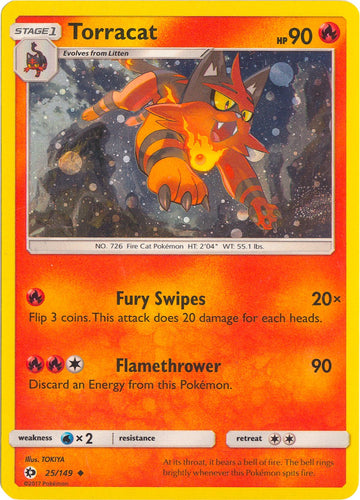 Torracat (025/149) (Cosmos Holo) [Sun & Moon: Base Set]