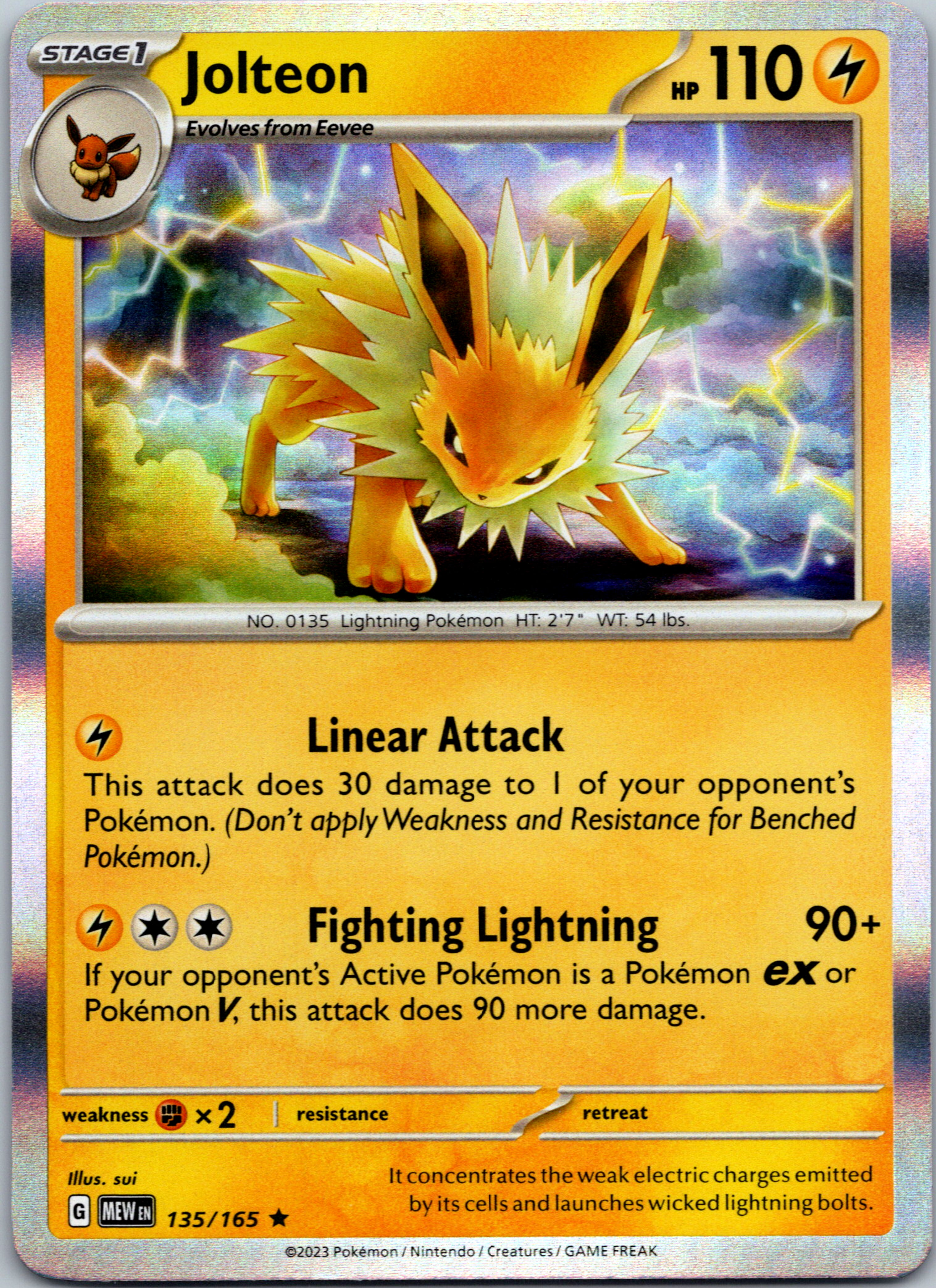 Jolteon (135/165) [Scarlet & Violet:  151] Holofoil