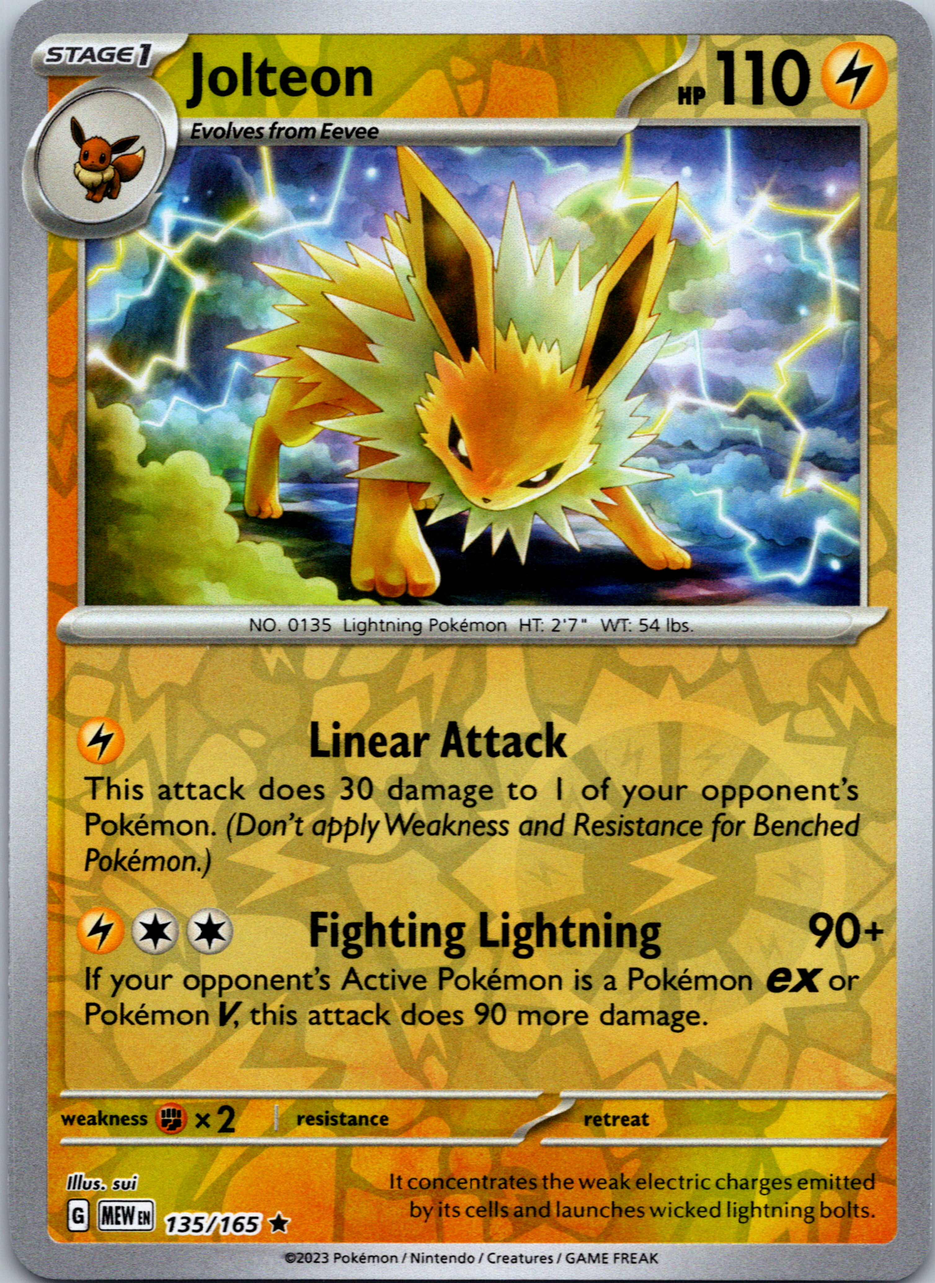 Jolteon (135/165) [Scarlet & Violet:  151] Reverse Holofoil