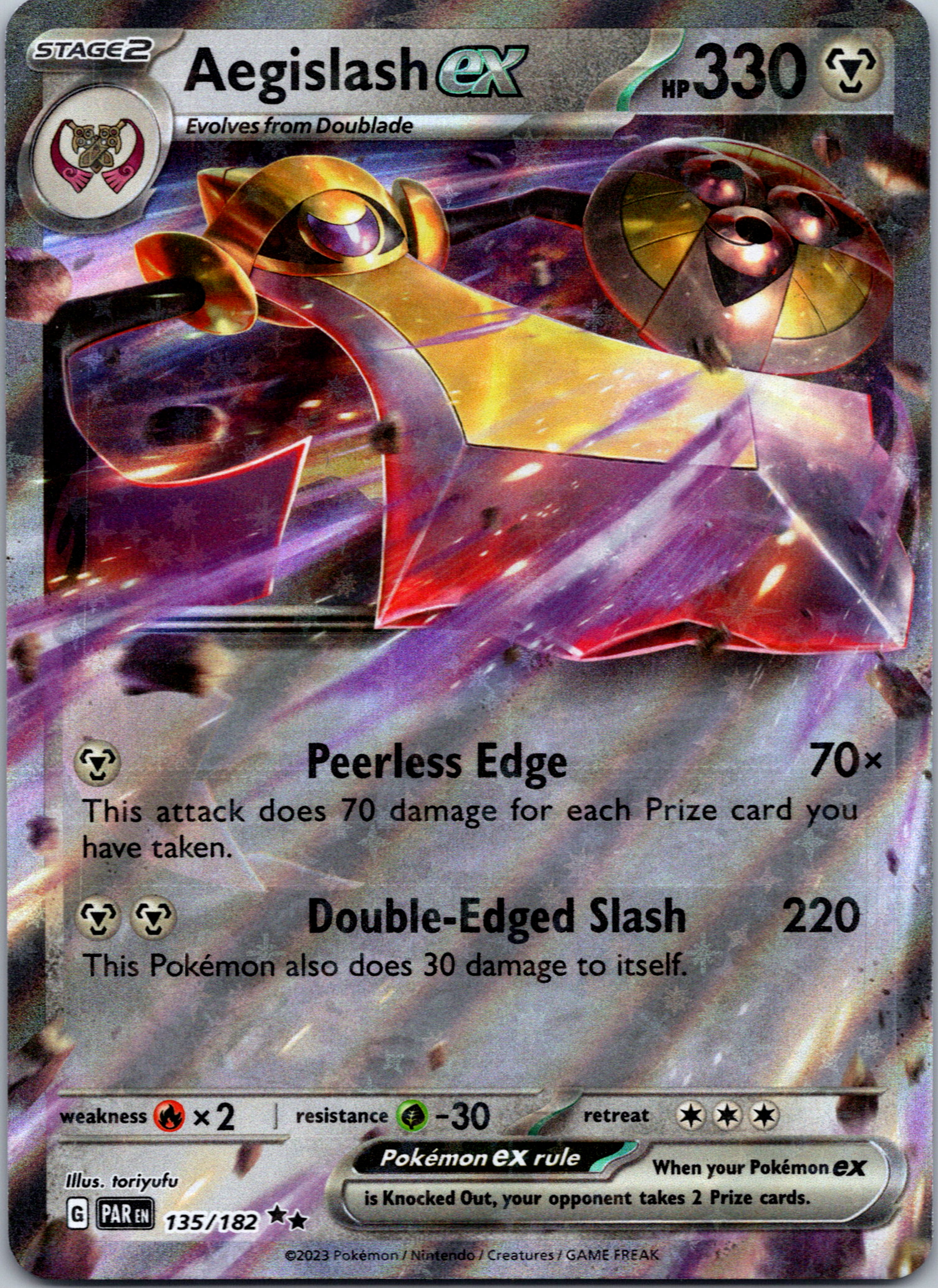 Aegislash ex (135/182) - [Scarlet & Violet: Paradox Rift] Holofoil