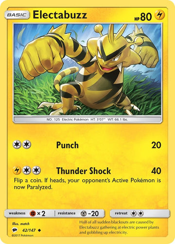 Electabuzz [42/147] [Burning Shadows] Reverse Holofoil