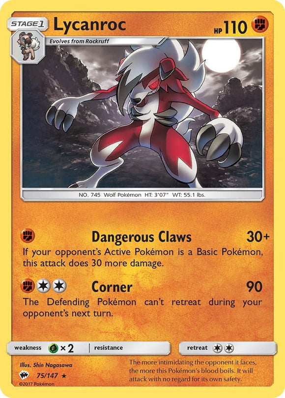 Lycanroc (75) [75/147] [Burning Shadows] Reverse Holofoil