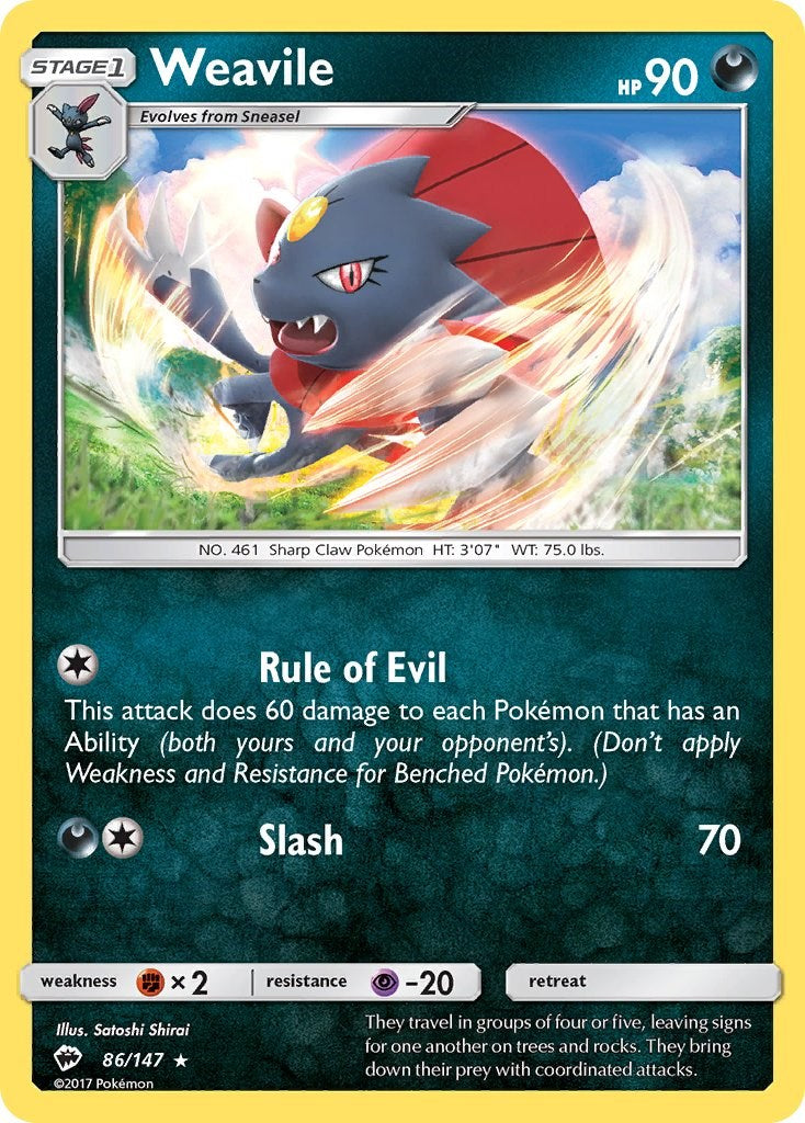 Weavile [86/147] [Burning Shadows] Reverse Holofoil