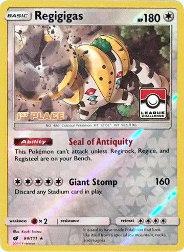 Regigigas (084/111) (League Promo 1st Place) [Sun & Moon: Crimson Invasion]