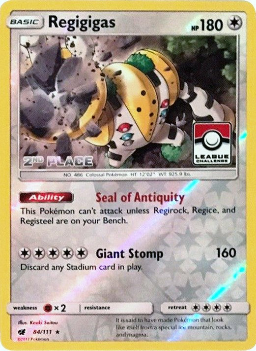 Regigigas (084/111) (League Promo 2nd Place) [Sun & Moon: Crimson Invasion]