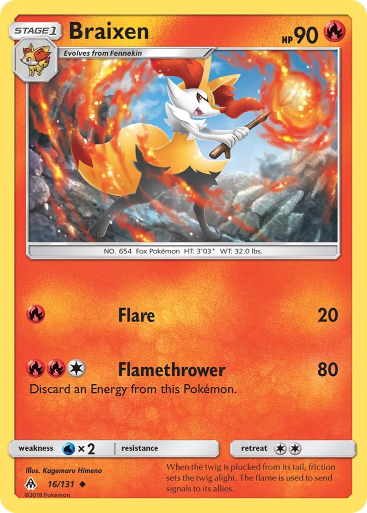 Braixen [16/131] [SM - Forbidden Light] Reverse Holofoil