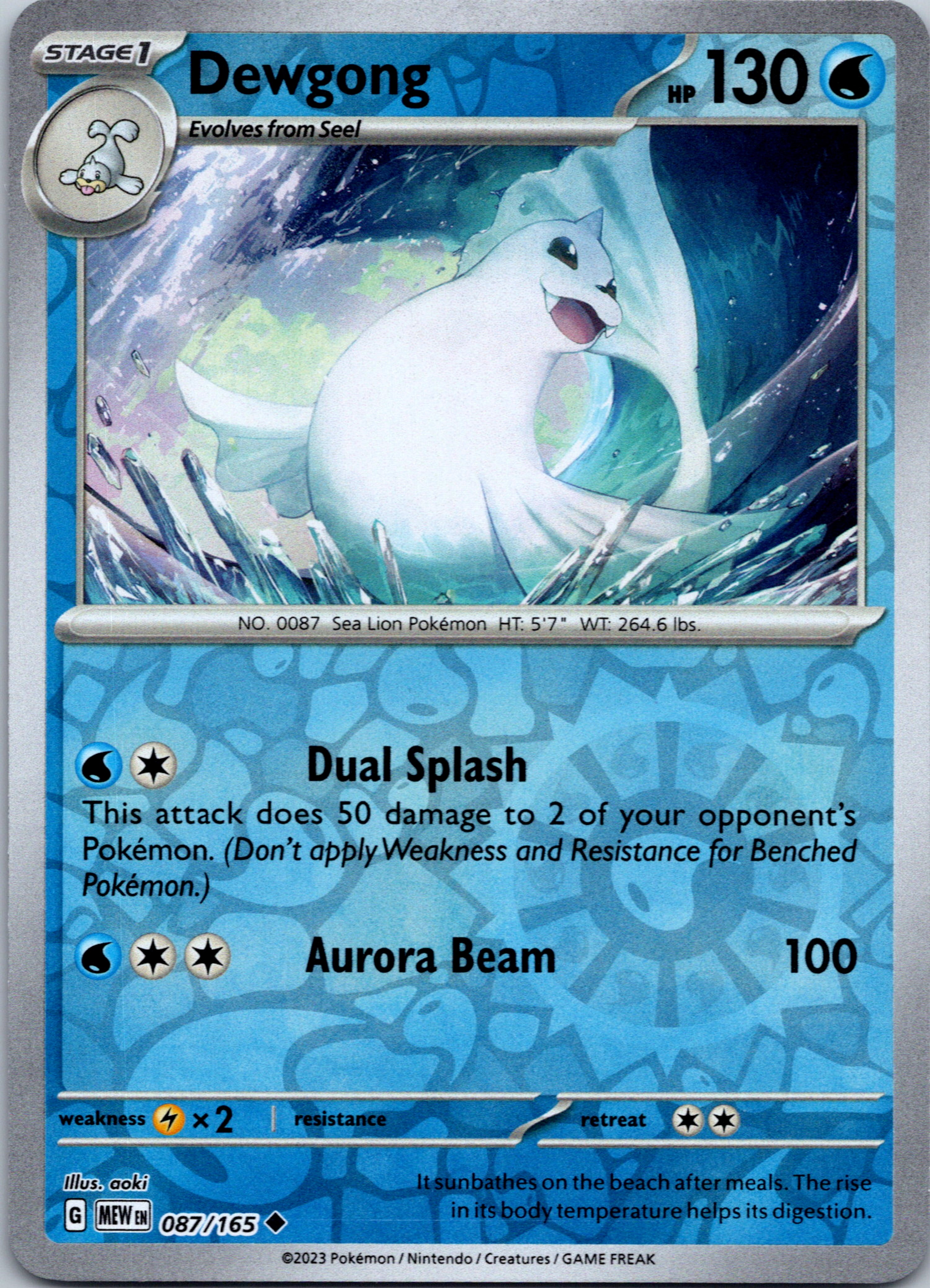 Dewgong (087/165) [Scarlet & Violet:  151] Reverse Holofoil