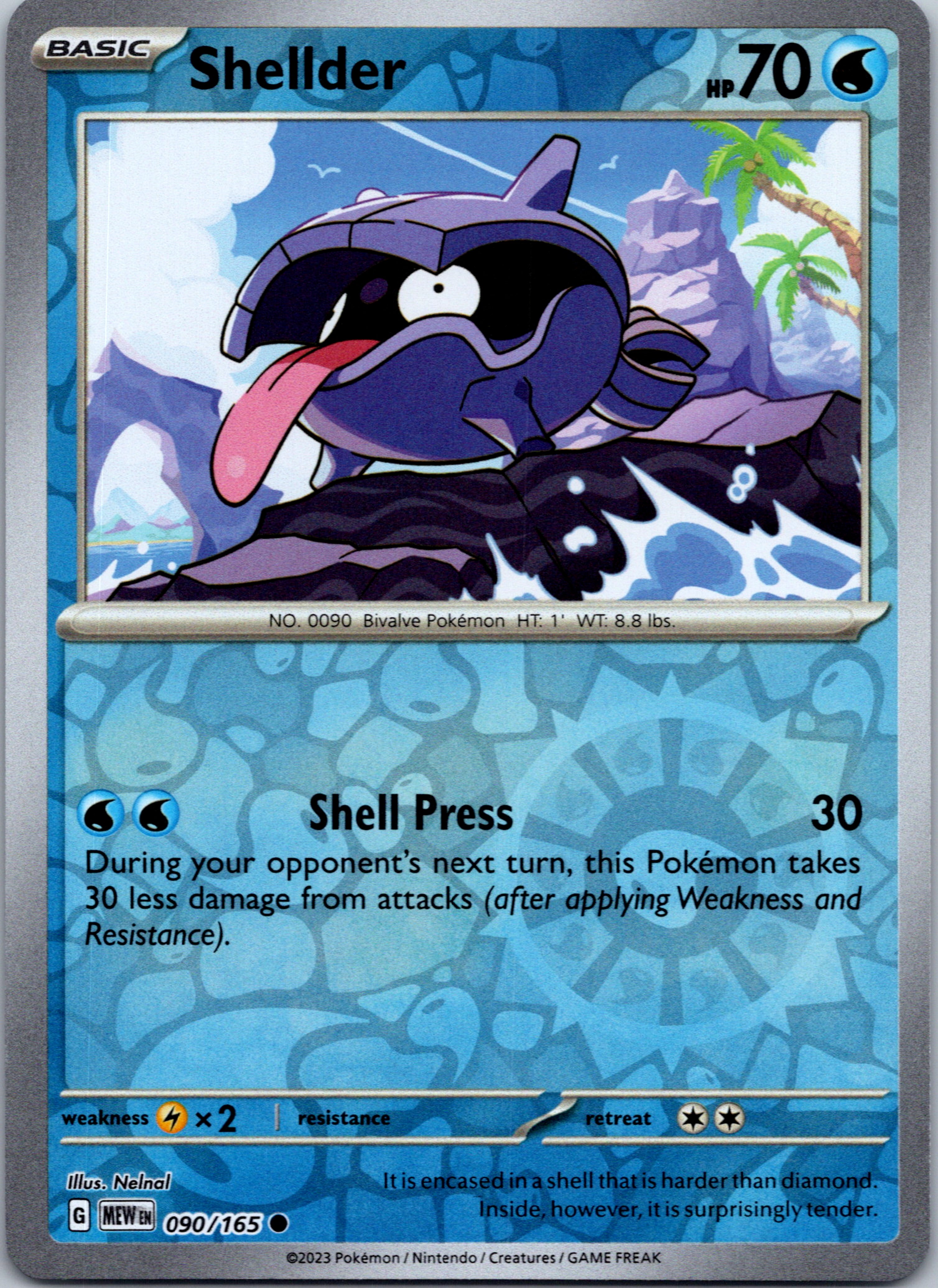 Shellder (090/165) [Scarlet & Violet:  151] Reverse Holofoil