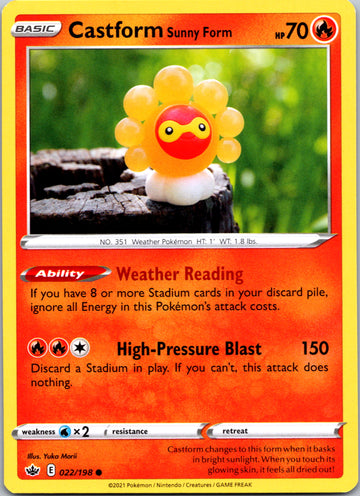 Castform Sunny Form (022/198) [Sword & Shield: Chilling Reign]