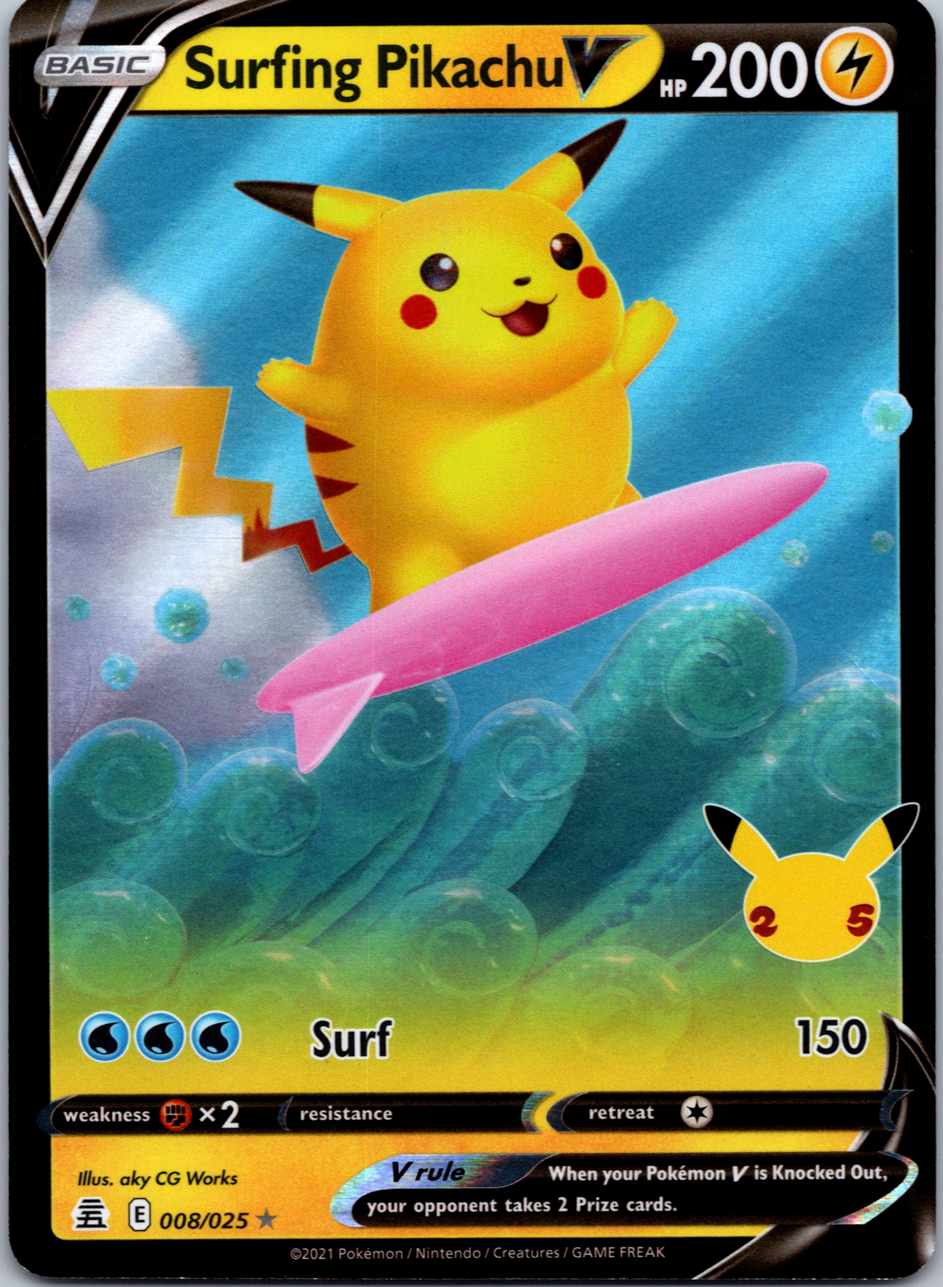 Surfing Pikachu V [008/025] (Celebrations) Holofoil