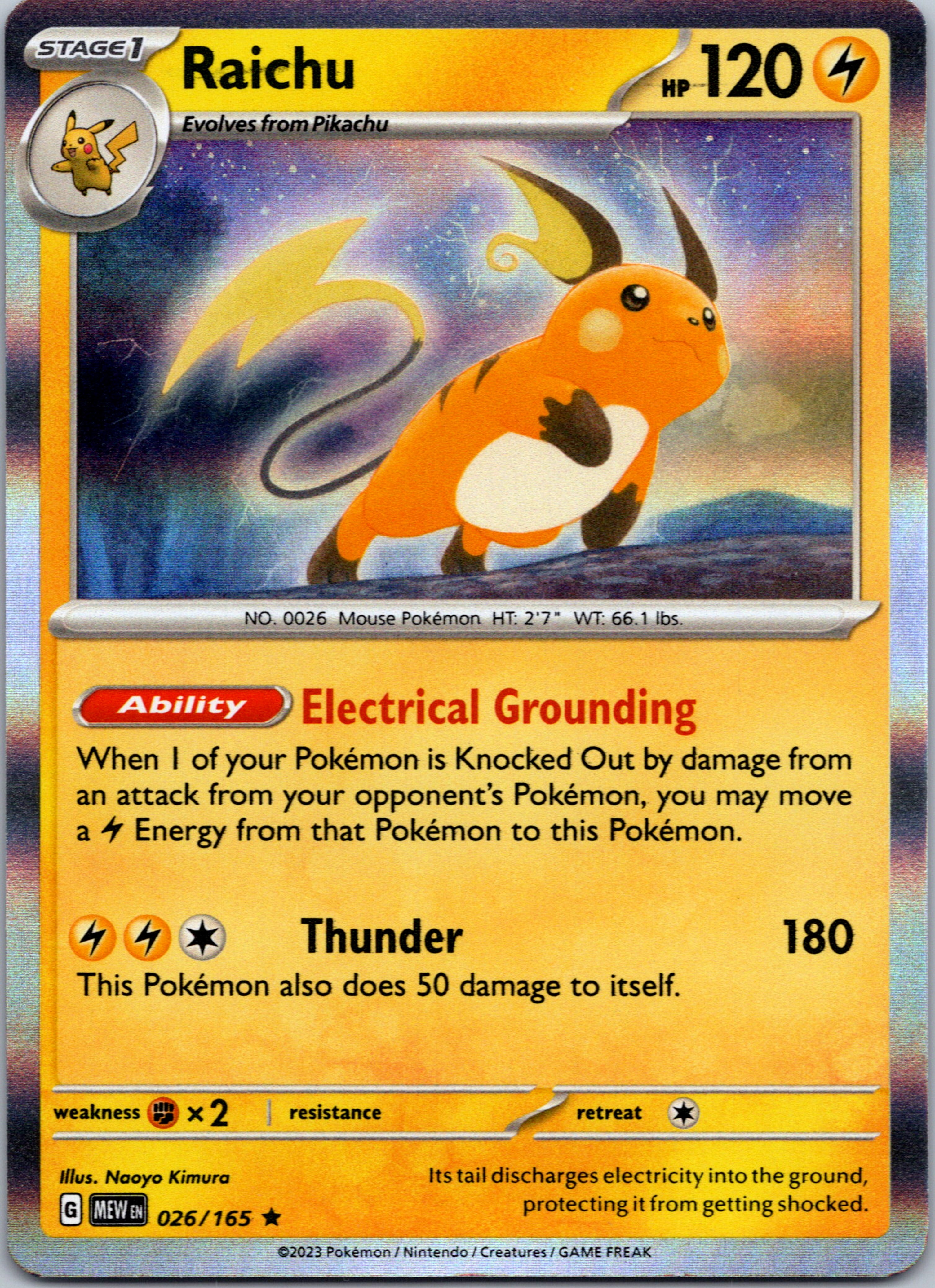 Raichu (026/165) [Scarlet & Violet:  151] Holofoil