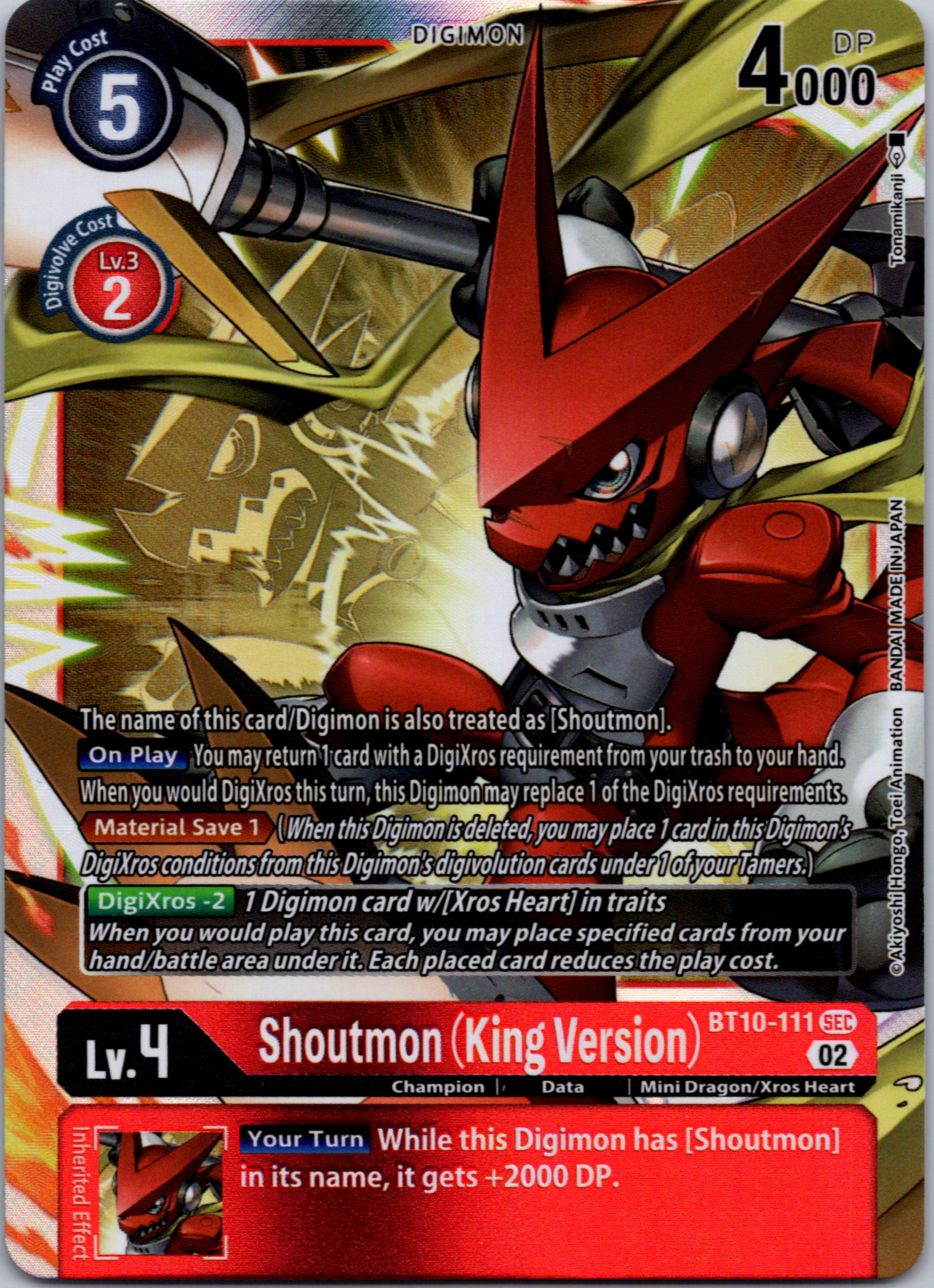 Shoutmon (King Version) [BT10-111] [Xros Encounter] Foil