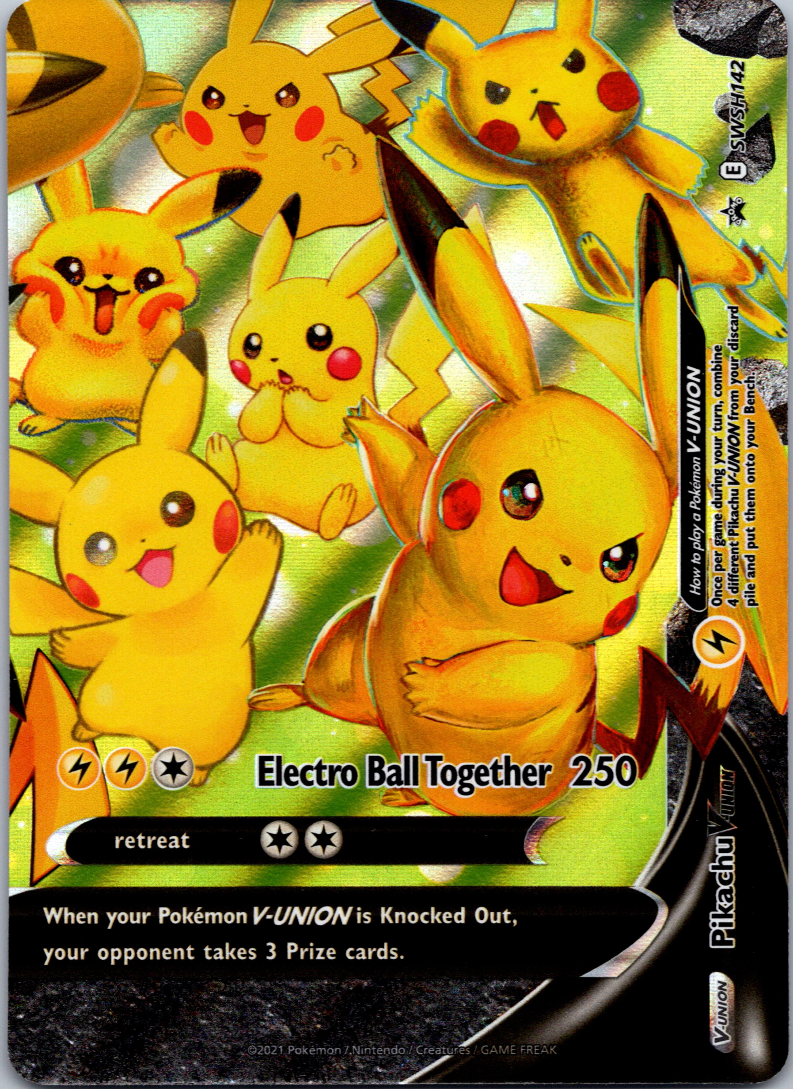 Pikachu V-UNION (SWSH142) (Celebrations) [Sword & Shield: Black Star Promos]
