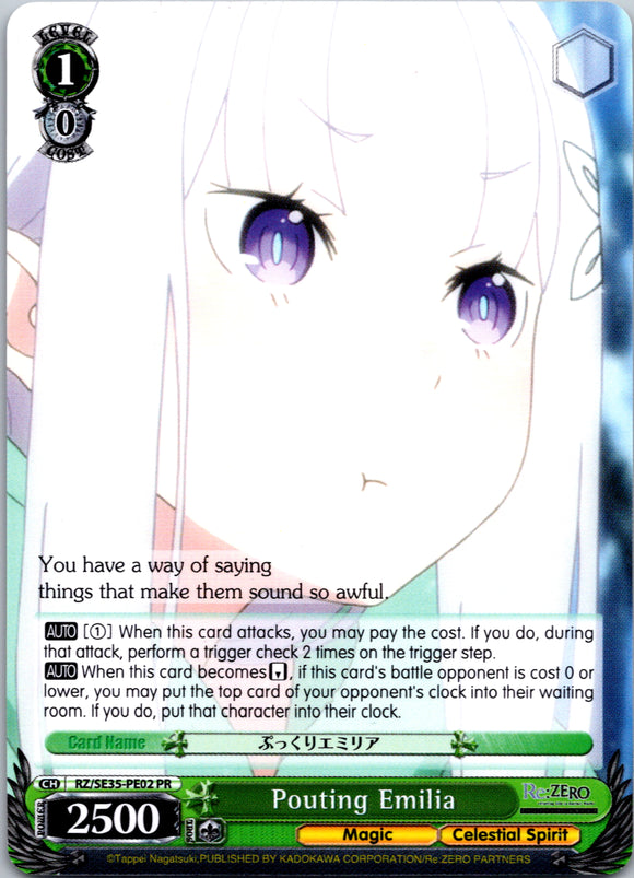 Pouting Emilia (RZ/SE35-PE02 PR) (Promo) [Re:ZERO: The Frozen Bond]