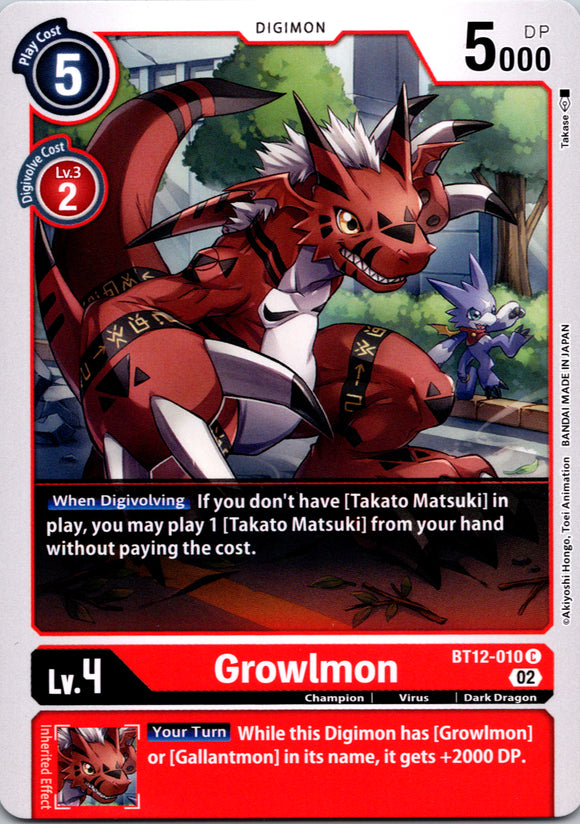 Growlmon [BT12-010] [Across Time] Normal
