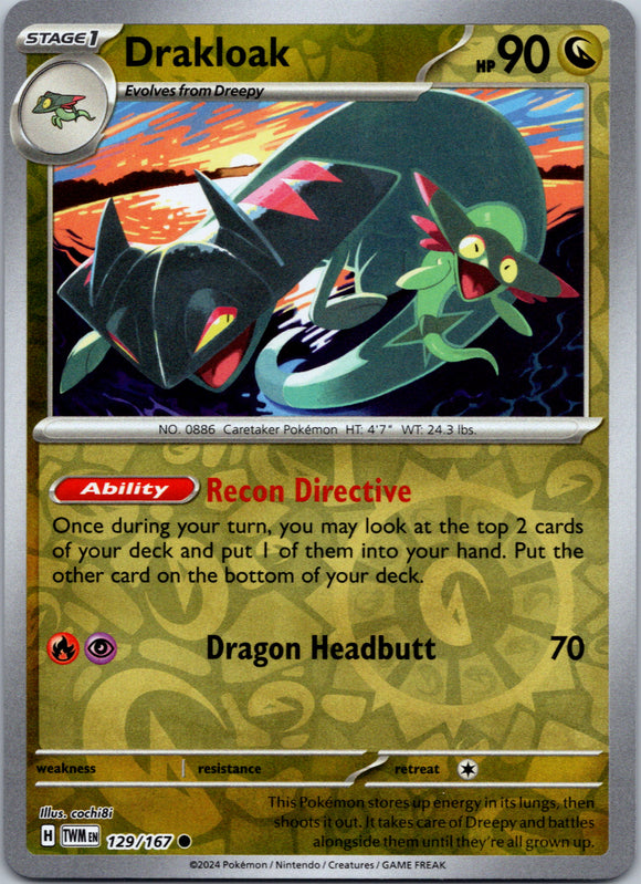 Drakloak [129/167] - (Twilight Masquerade) Reverse Holofoil