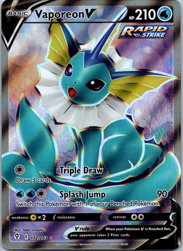 Vaporeon V (172/203) [Sword & Shield: Evolving Skies]