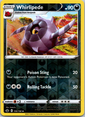 Whirlipede [106/198] [Chilling Reign] Reverse Holofoil