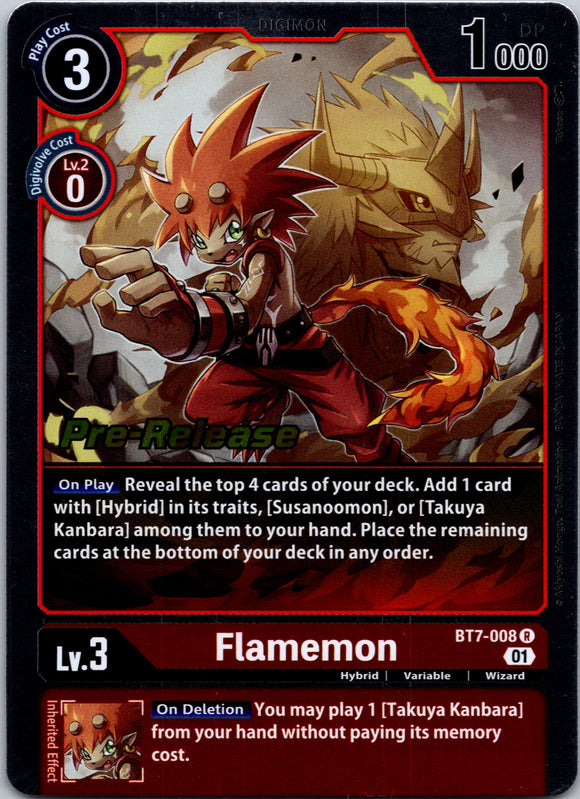 Flamemon [BT7-008] [Next Adventure Pre-Release Cards] Foil