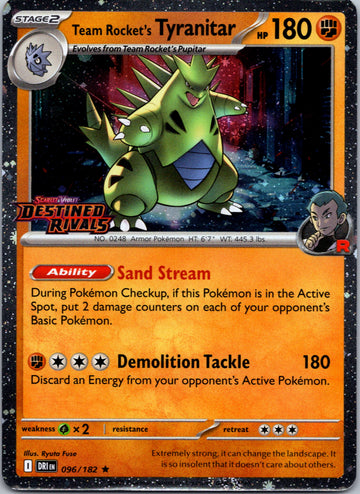 Team Rocket's Tyranitar (Prerelease) [096/182] [Destined Rivals] Holofoil