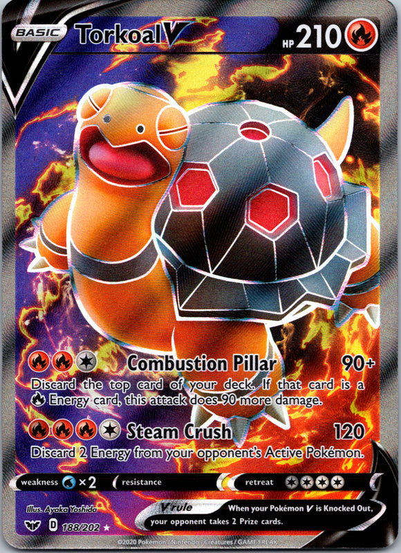 Torkoal V (Full Art) (188/202) [SWSH01: Sword & Shield Base Set]
