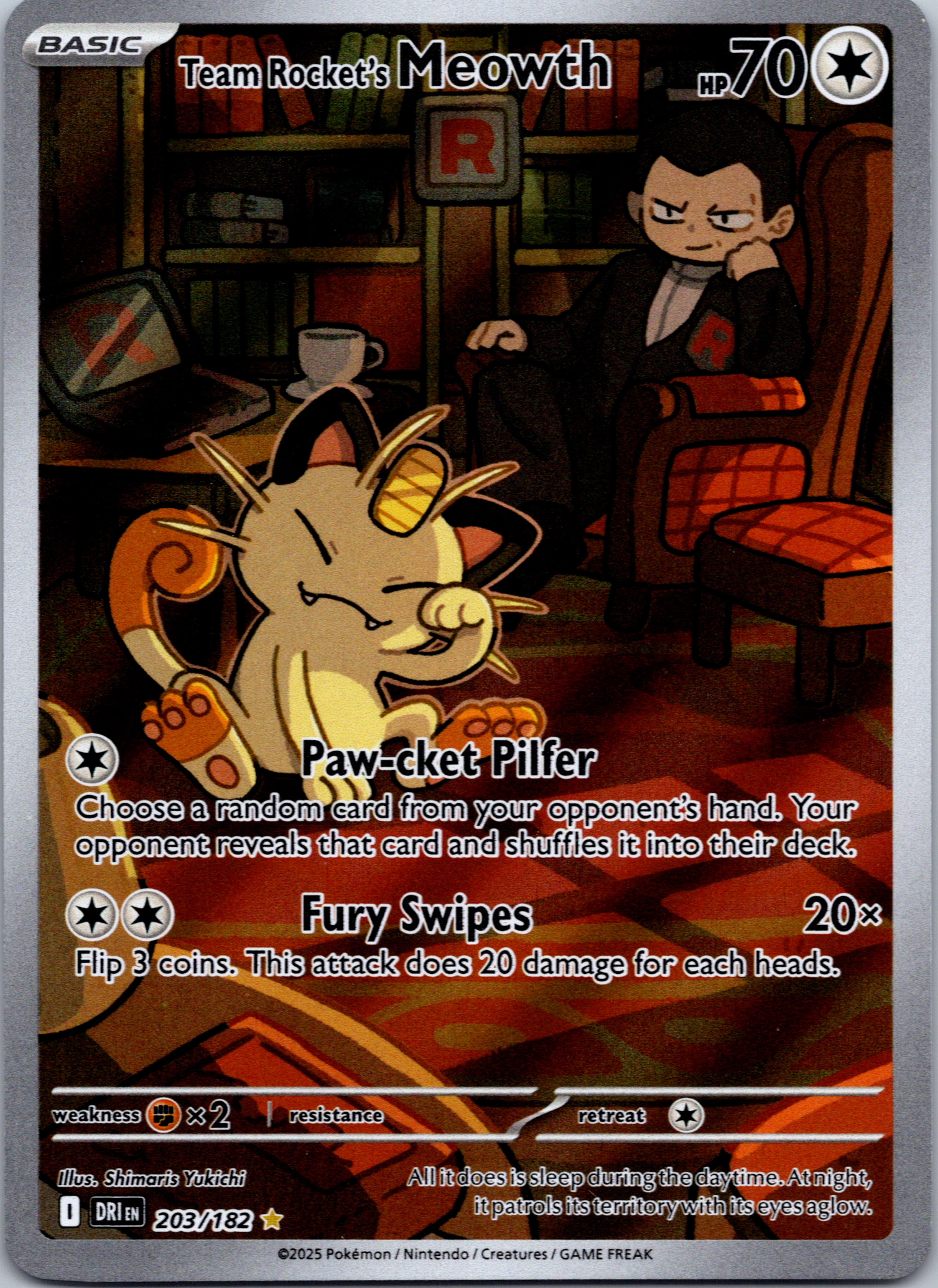 Team Rocket's Meowth - 203/182 [203/182] [Destined Rivals] Holofoil