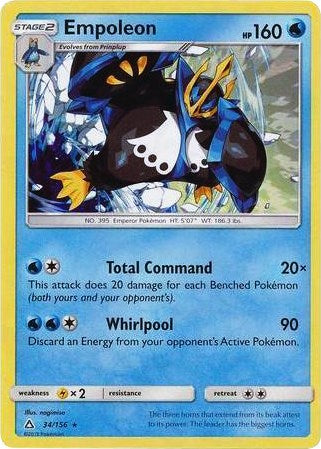 Empoleon (034/156) (Cracked Ice Holo) (Theme Deck Exclusive) [Sun & Moon: Ultra Prism]
