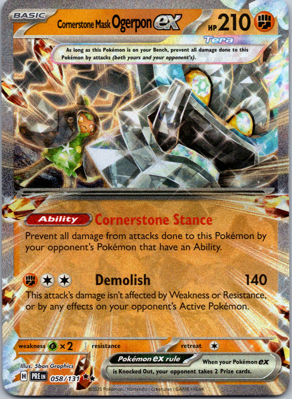 Cornerstone Mask Ogerpon ex [058/131] - (Prismatic Evolutions) Holofoil