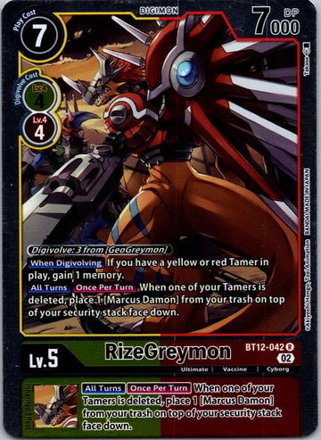 RizeGreymon [BT12-042] [Across Time] Foil