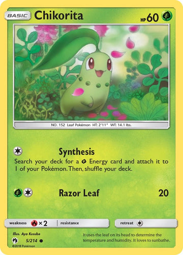 Chikorita (5) [5/214] [SM - Lost Thunder] Reverse Holofoil