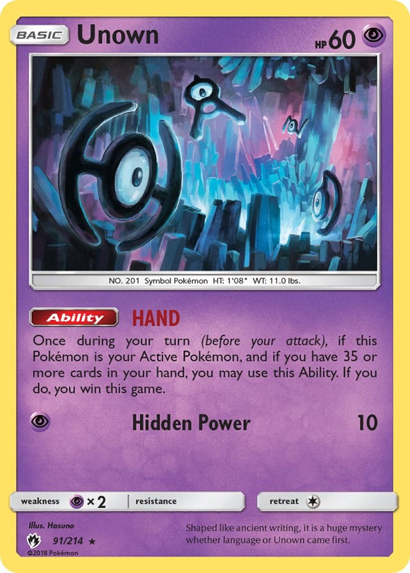 Unown (91) [91/214] [SM - Lost Thunder] Reverse Holofoil