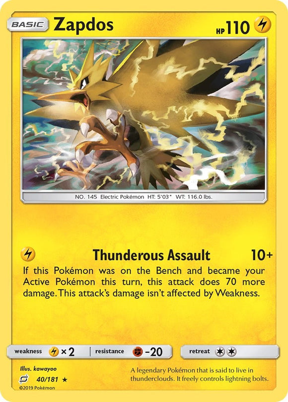 Zapdos [40/181] [SM - Team Up] Reverse Holofoil