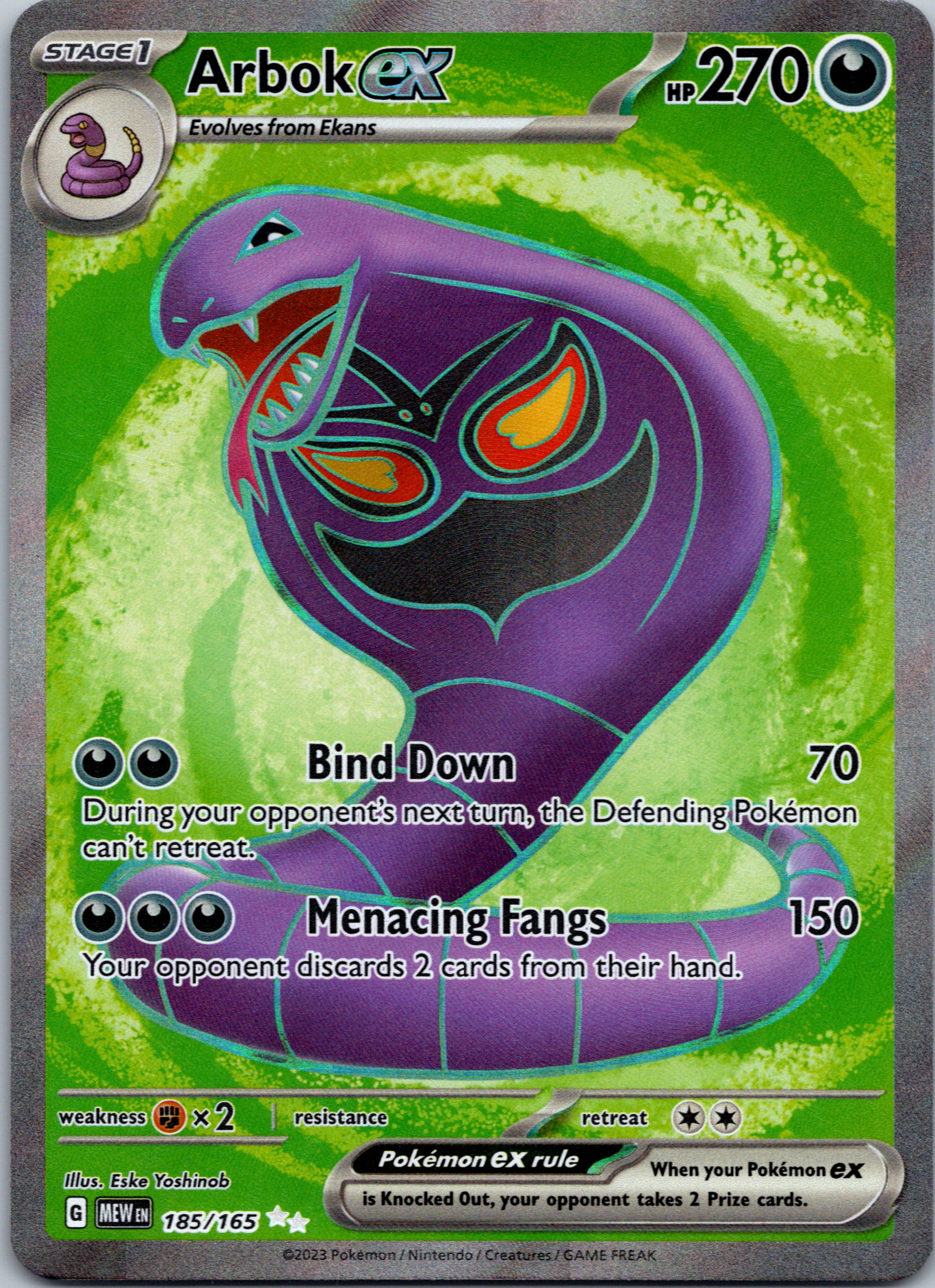 Arbok ex (185/165) [Scarlet & Violet:  151] Holofoil