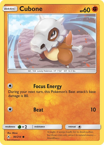 Cubone [90/214] [Unbroken Bonds] Reverse Holofoil