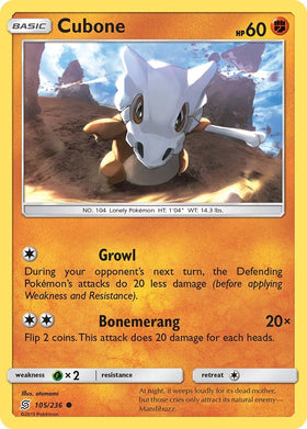 Cubone [105/236] [Unified Minds] Reverse Holofoil