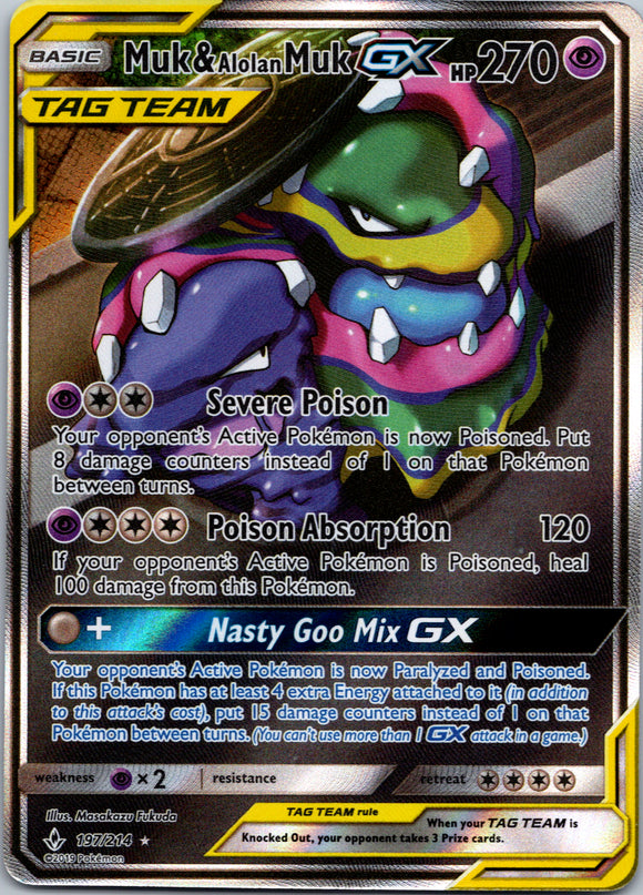 Muk & Alolan Muk GX (197/214) [Sun & Moon: Unbroken Bonds]